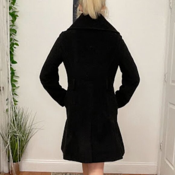 Coach Single-Breasted Button-Up Coat Long Sleeve Size S Black - Picture 15 of 16